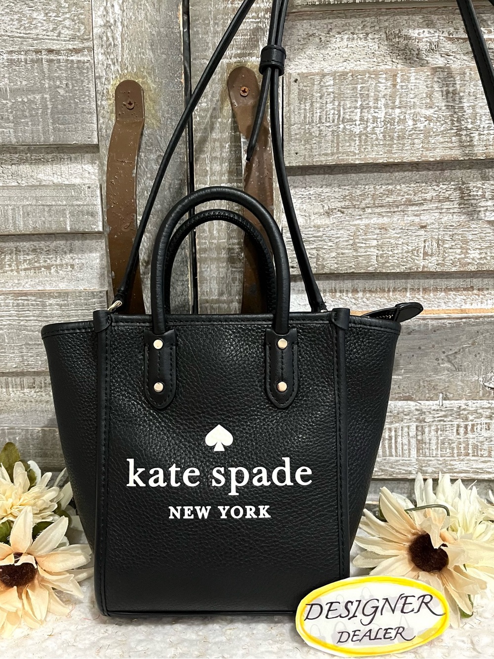 KATE SPADE New York Ella Mini Leather Tote Black EUC!